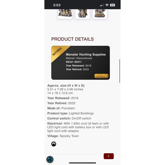 Lemax Spooky Town Monster Hunting Supplies 2018 Retired - Picture 8 of 9